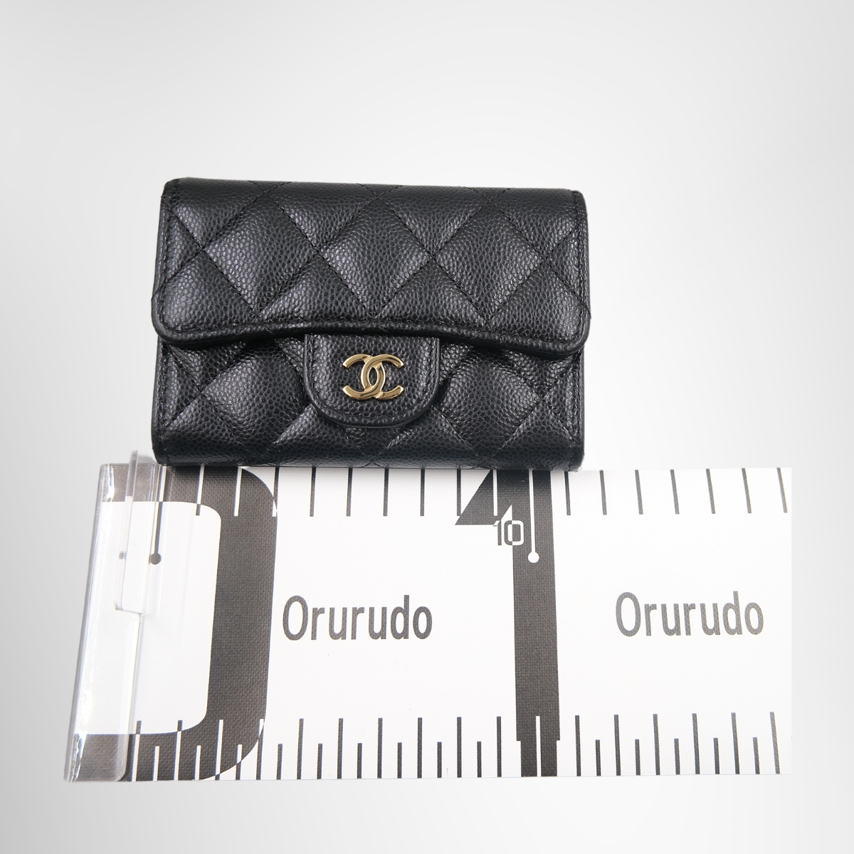 Chanel Caviar Quilted Flap Card Holder Wallet Black