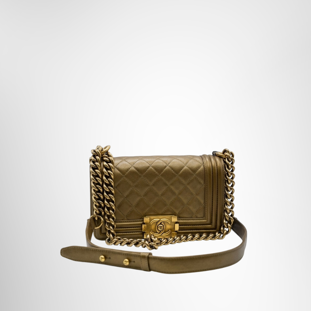 Chanel Preowned Luxury Bag Boy Bag Front View 2