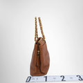 Chanel Preowned Luxury Bag Caviar Logo Chain Leather Tote Side View
