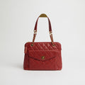 Chanel Preowned Luxury Bag Caviar Quilted Front Pocket Shoulder Bag Front View