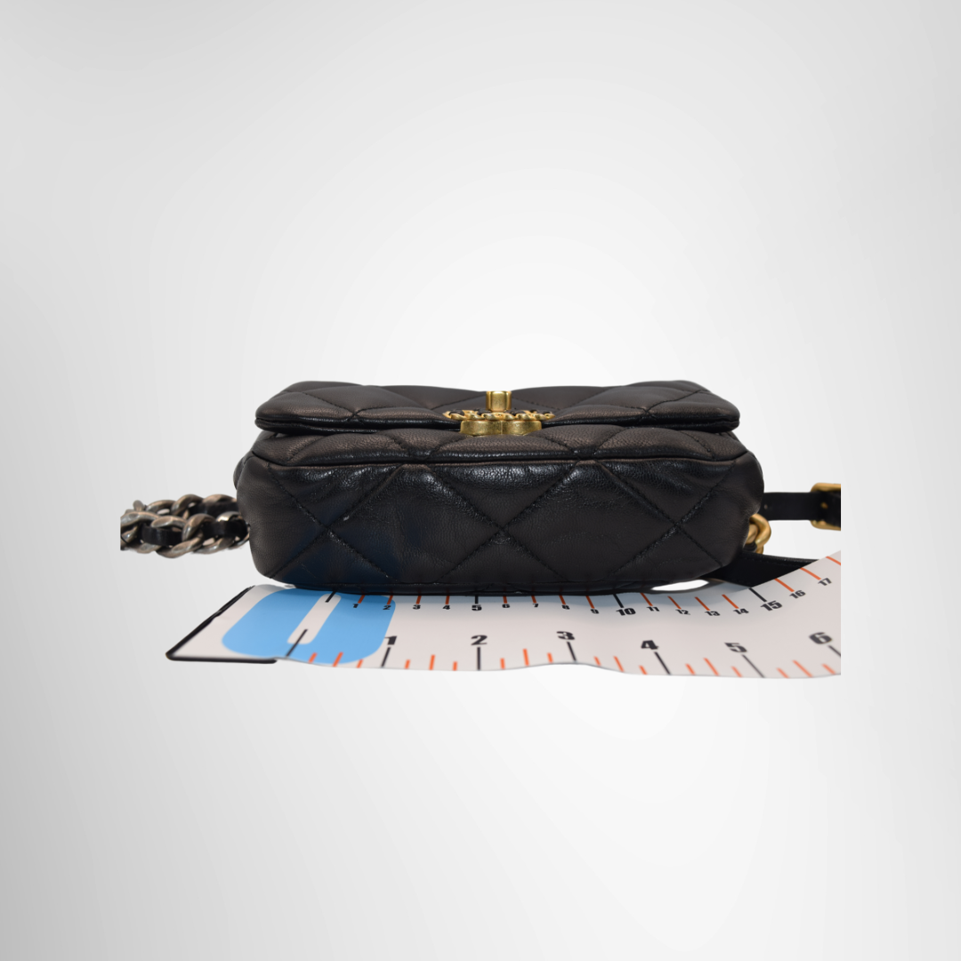 Chanel Preowned Luxury Bag Chanel 19 Small Waist Bag Bottom View