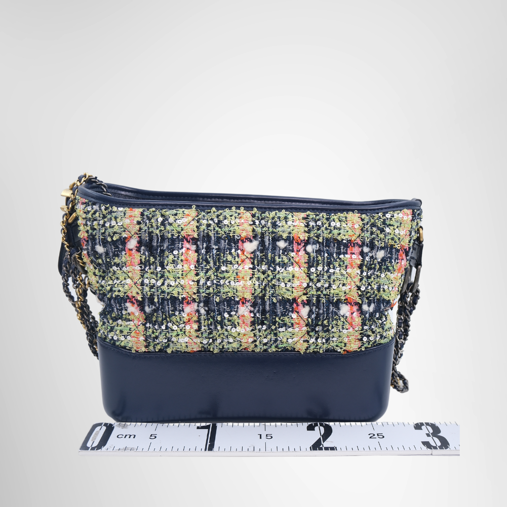 Chanel Preowned Luxury Bag Gabrielle Colorful Tweed Bag Back View 2
