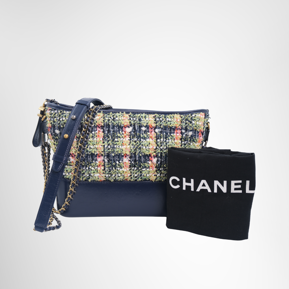 Chanel Preowned Luxury Bag Gabrielle Colorful Tweed Bag Front View 2
