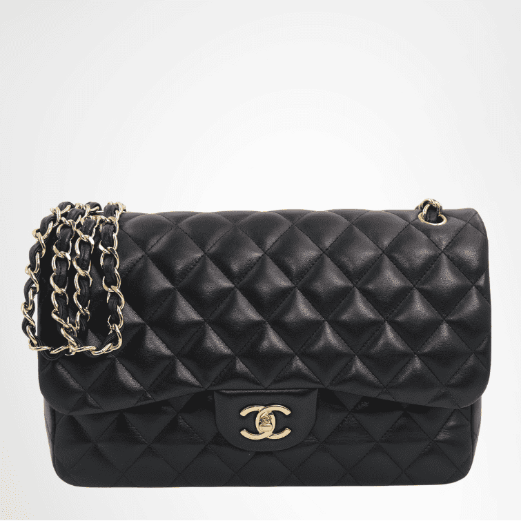 Chanel Jumbo Classic Double Flap Bag in Quilted Lambskin Black