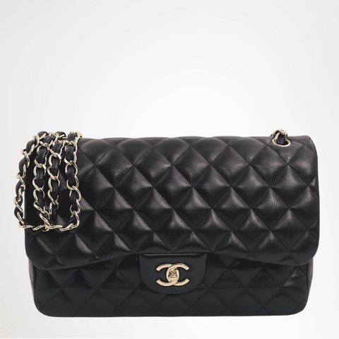 Chanel Jumbo Classic Double Flap Bag in Quilted Lambskin Black