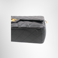 Chanel Preowned Luxury Bag Maxi Double Flap Bag in Quilted Caviar Bottom View 2