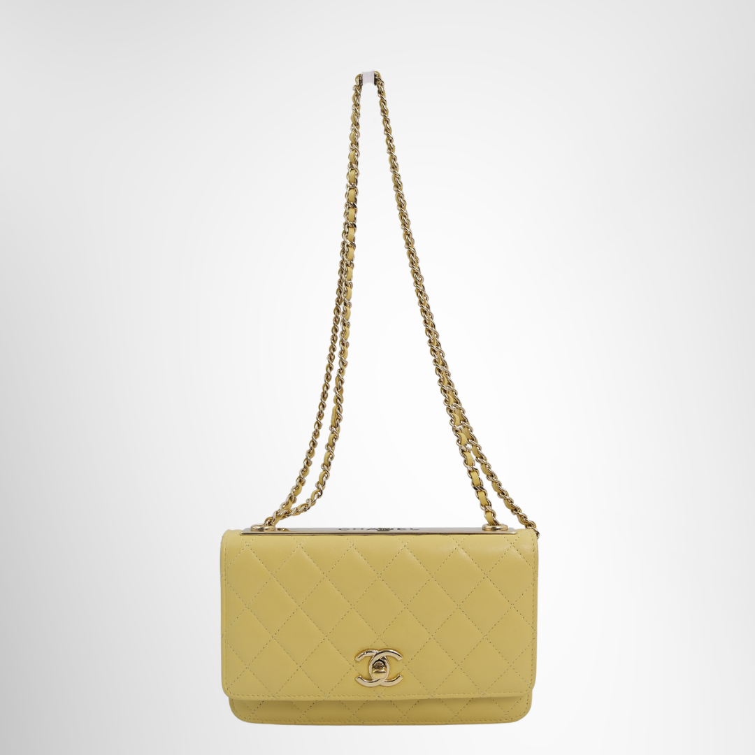 Chanel Preowned Luxury Bag Trendy CC Wallet on Chain Front View