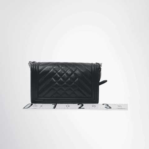 Chanel Boy Chevron Quilted Lambskin Flap Bag – Black