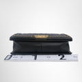 Chanel Preowned Luxury Boy Lambskin 2-Way Handbag in Black Bottom View