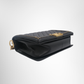 Chanel Preowned Luxury Boy Lambskin 2-Way Handbag in Black Side View 1