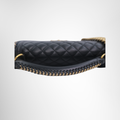 Chanel Preowned Luxury Boy Lambskin 2-Way Handbag in Black Upper Close Up View