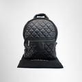 Chanel Preowned Luxury Coco Quilted Nylon Backpack Front View With Dust Bag