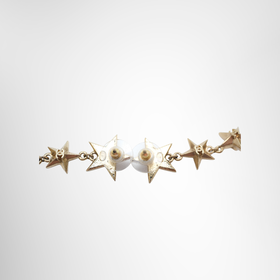 Chanel Preowned Luxury Earrings CC Star Earrings Back View 2