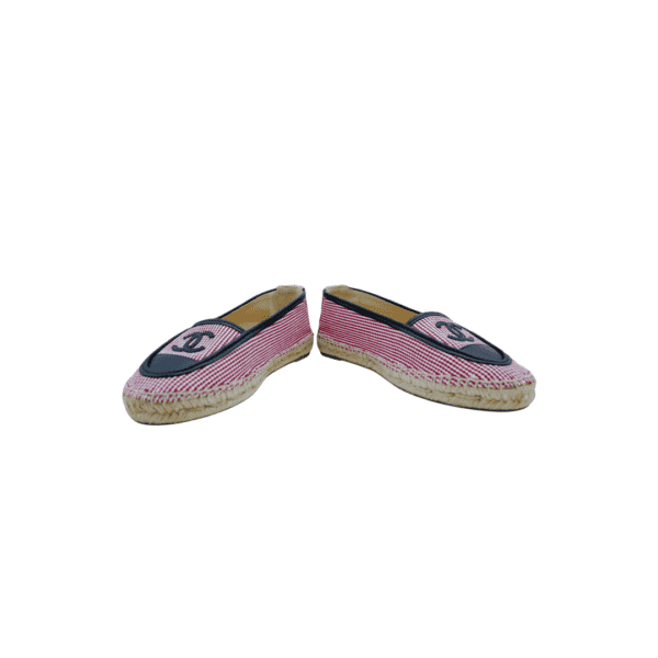 Chanel Preowned Luxury Espadrille Flat Shoes Side View