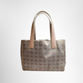 Chanel Preowned Luxury New Travel Line Tote MM Beige Bag Back View - Antonio & Co.