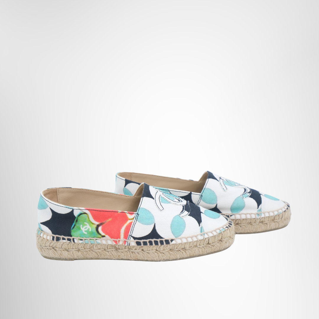 Chanel Preowned Luxury Printed Espadrille Side View