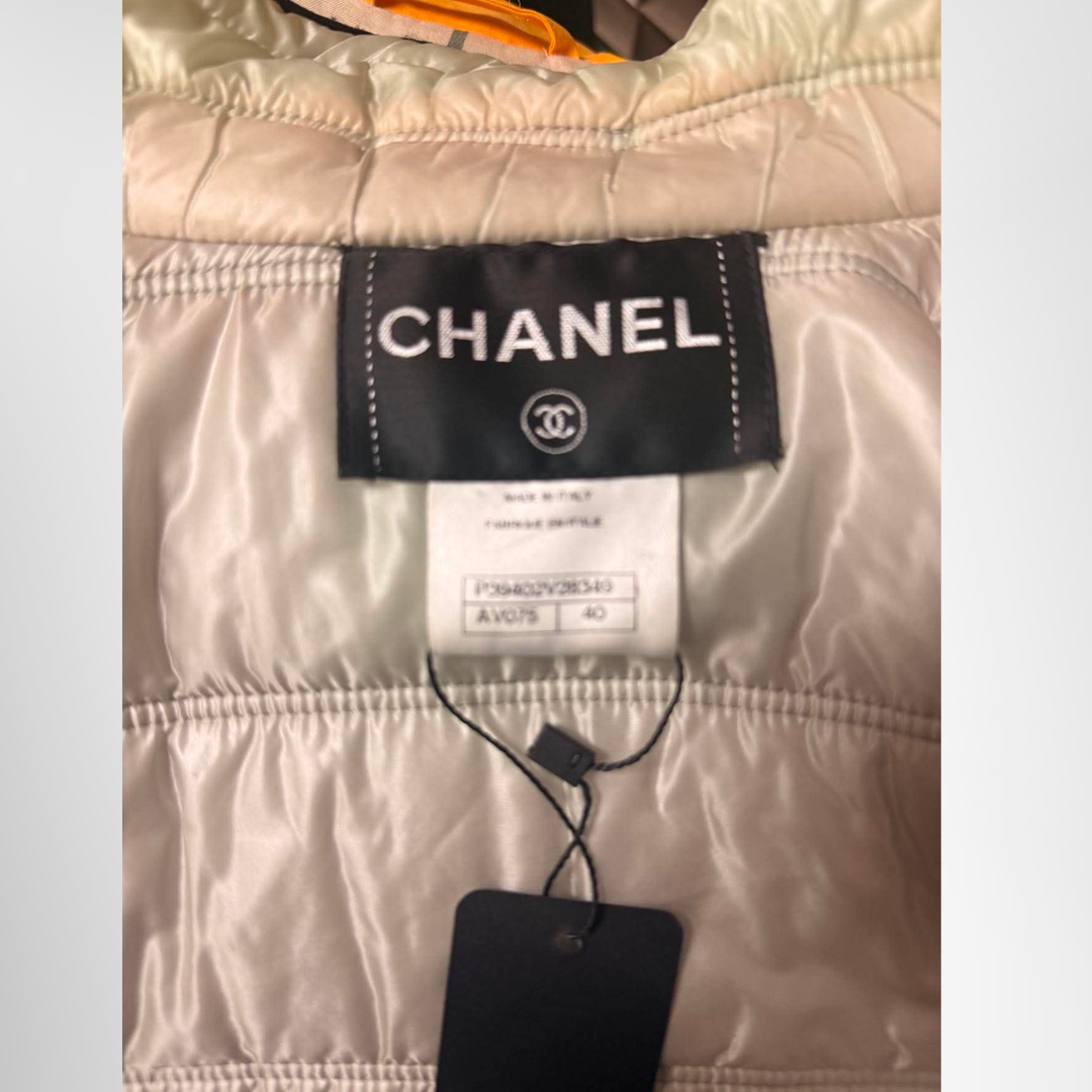 Chanel Preowned Luxury Puff Jacket Brand Tag View