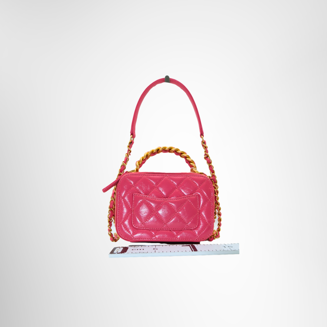 Chanel Preowned Luxury Small Top Handle Vanity Bag Back View