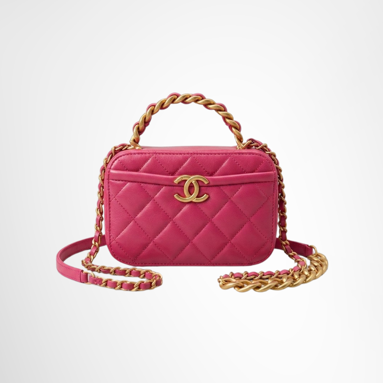 Chanel Preowned Luxury Small Top Handle Vanity Bag Front Page
