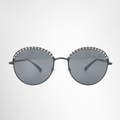 Chanel Preowned Luxury Sunglasses 4234-H Pearl Embellished Round Sunglasses Front View