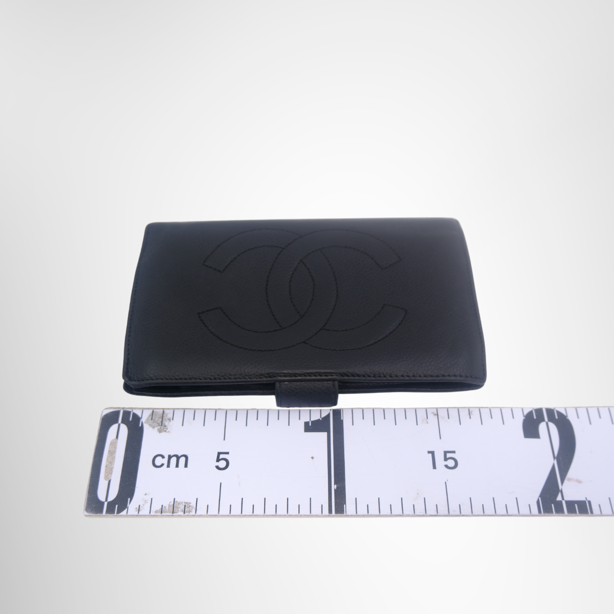 Chanel Preowned Luxury Timeless CC Caviar Long Wallet Front View - Antonio & Co.