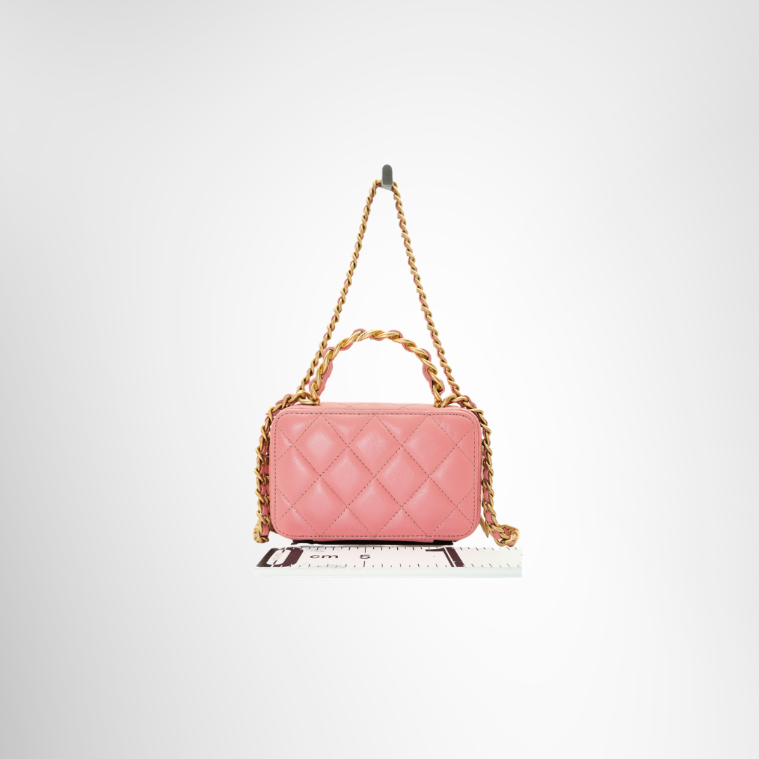 Chanel Preowned Luxury Top Handle Mini Vanity Back View