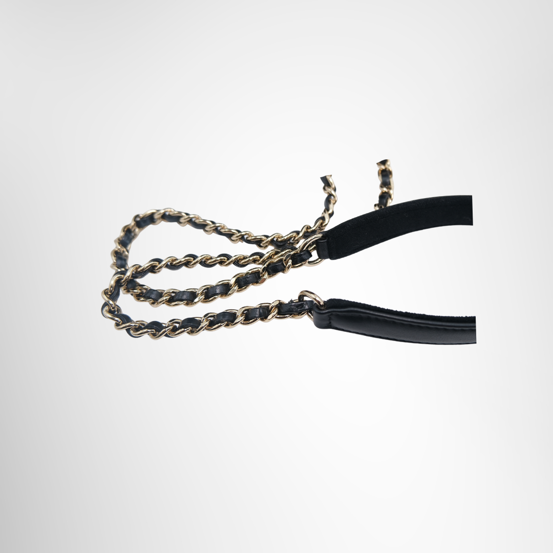 Chanel Preowned Luxury Velvet Quilted Pearl Crush Drawstring Bag Strap Close Up View 1