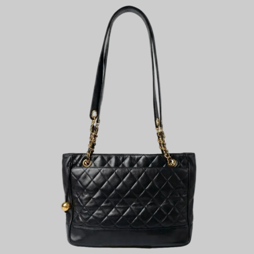 Chanel Preowned Luxury Vintage Matelasse Tote Leather Bag Front View - Antonio & Co.