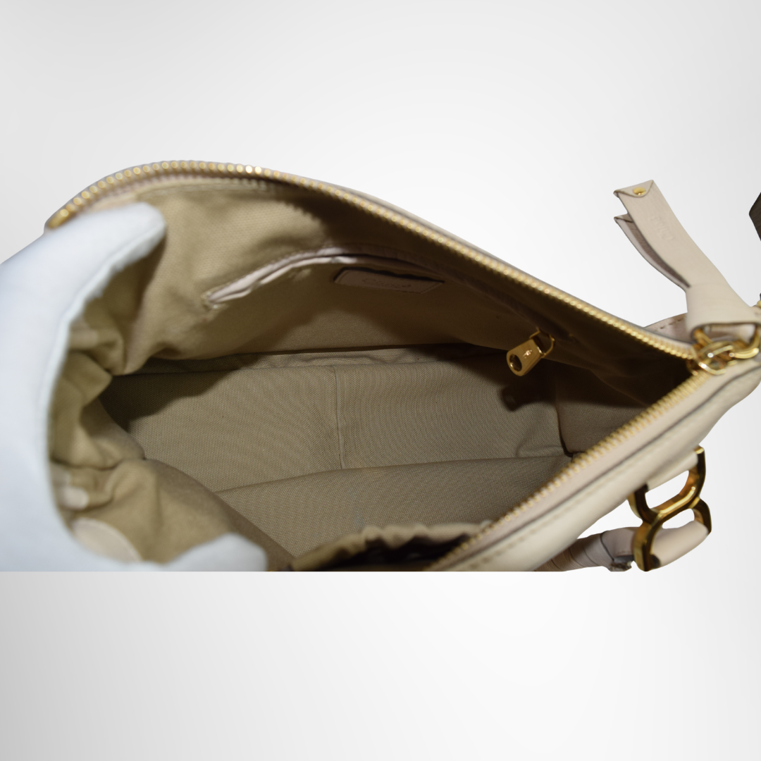Chloe Preowned Luxury Marcie Double Carry Satchel Interior View