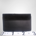 Chloe Preowned Luxury Suede Calfskin Faye Clutch Black Bag Back View - Antonio & Co.
