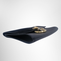 Chloe Preowned Luxury Suede Calfskin Faye Clutch Black Bag Bottom Side View1 - Antonio & Co.