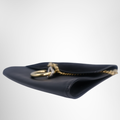 Chloe Preowned Luxury Suede Calfskin Faye Clutch Black Bag Bottom Side View2 - Antonio & Co.