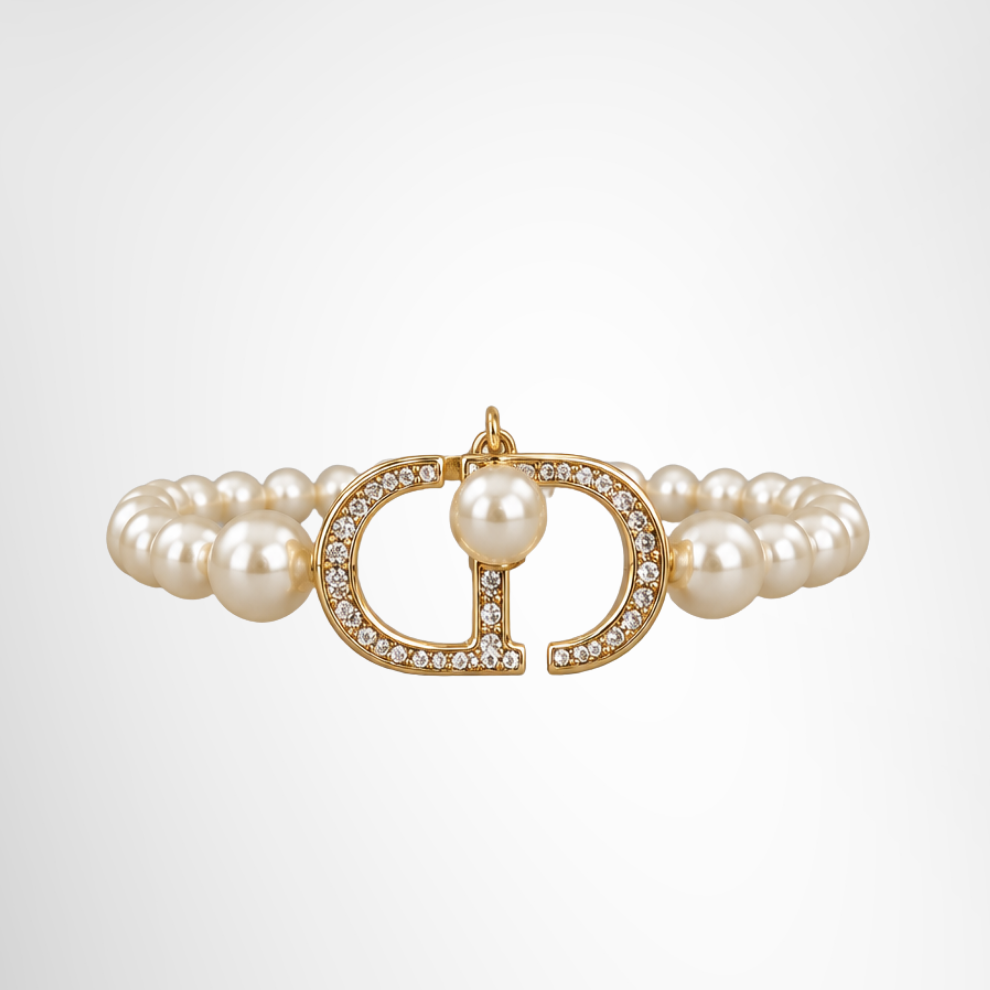 Dior 30 Montaigne Bracelet in White Resin Pearls