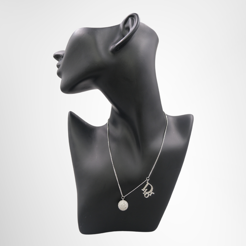 Dior Oblique Silver-tone Necklace