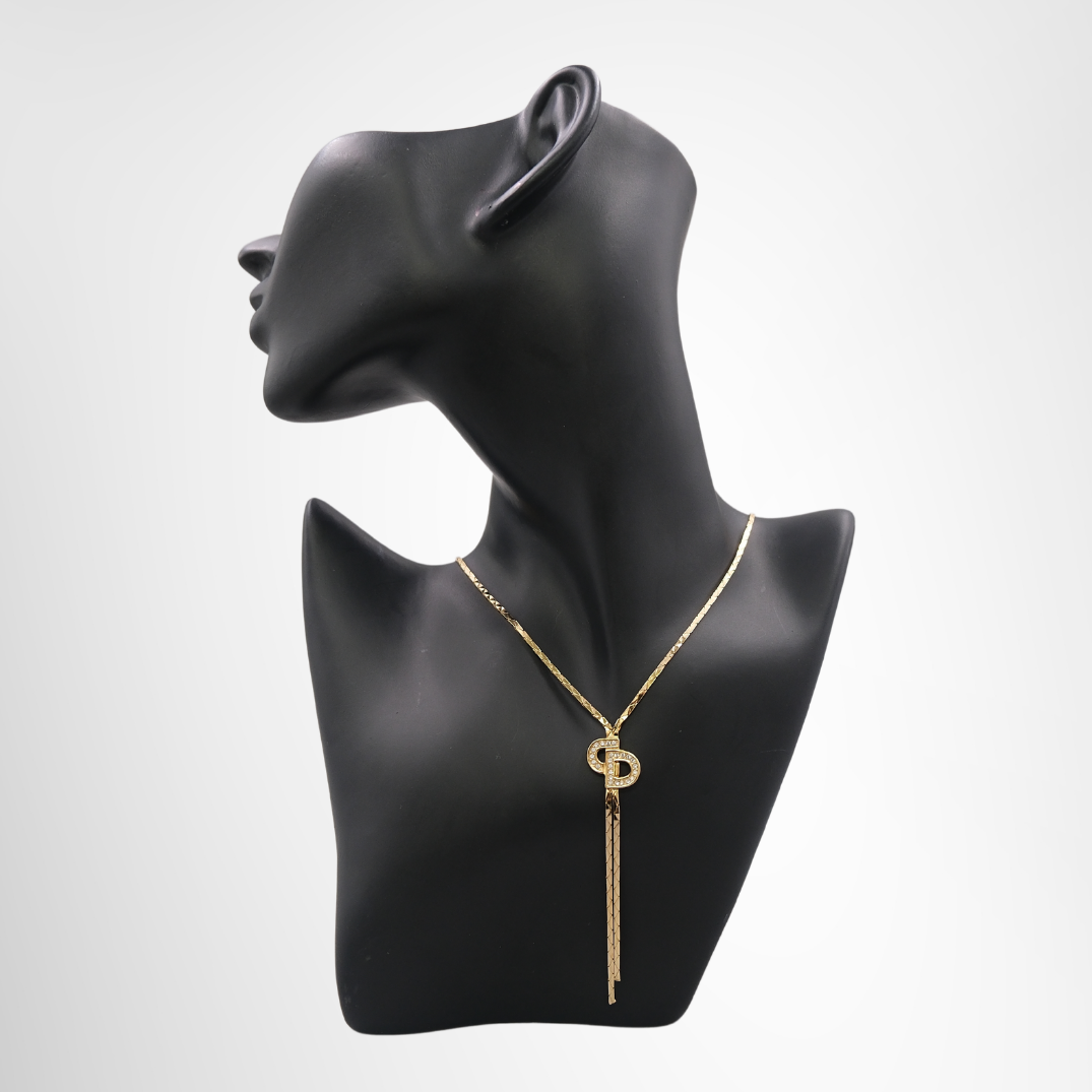 Dior Vintage Gold-tone Lariat Necklace