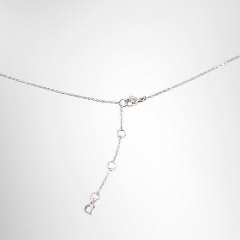 Dior Silver Tone Triple Logo Charm Necklace