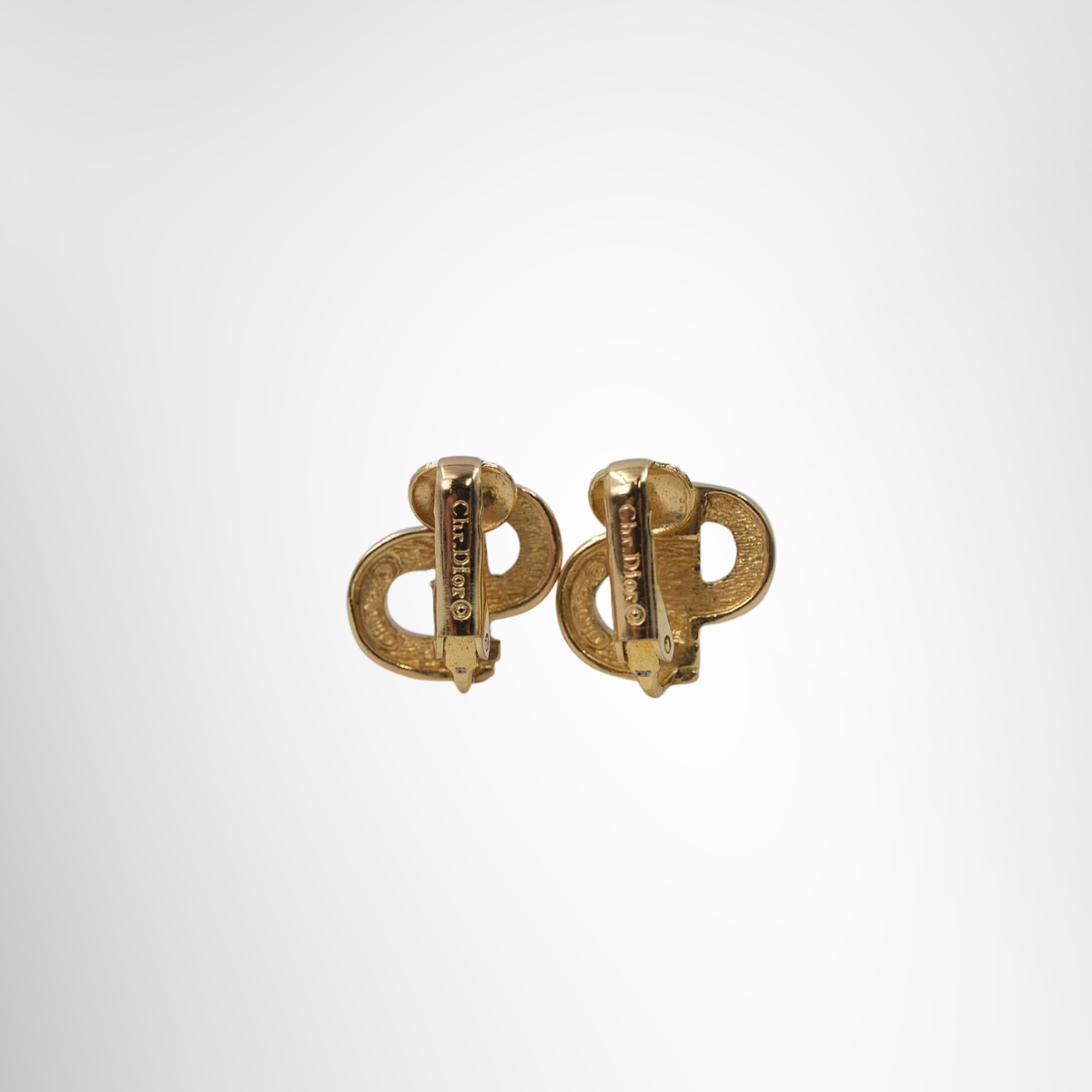 Dior CD Logo Rhinestone Clip-On Earrings – Pre-Owned Luxury Accessories – Antonio & Co Back View