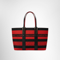 Christian Louboutin Preowned Luxury Bag Cabata Small Stripe Logo Canvas Tote Bag Front View