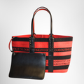 Christian Louboutin Preowned Luxury Bag Cabata Small Stripe Logo Canvas Tote Bag Front View 2