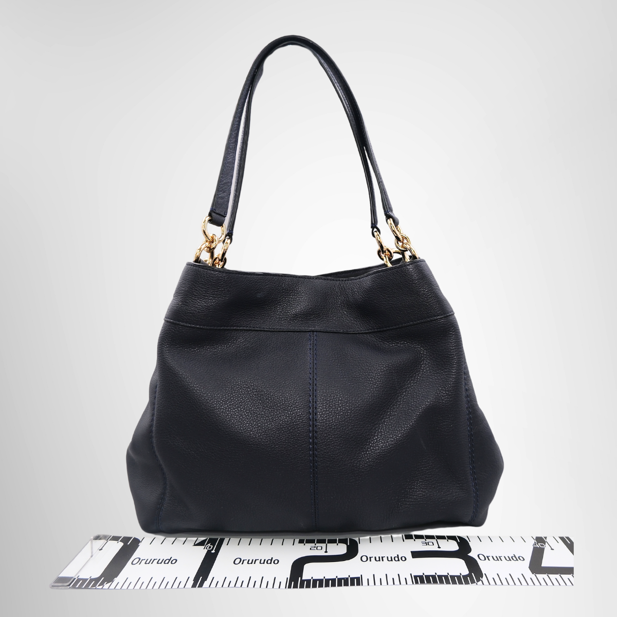 Coach Leather Tote Bag – Navy Blue