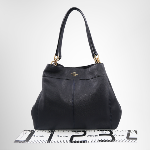 Coach Leather Tote Bag – Navy Blue