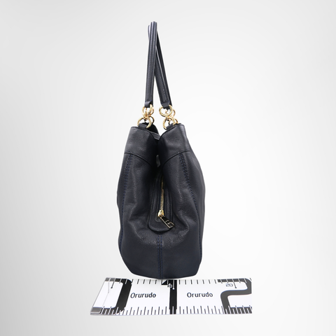 Coach Leather Tote Bag – Navy Blue