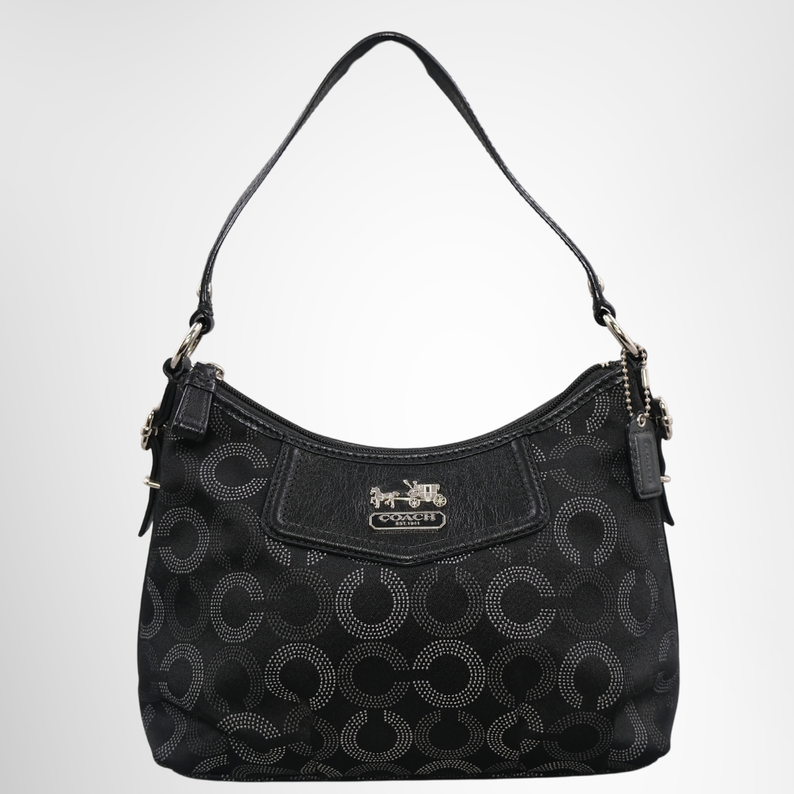 Coach Optic Signature Shoulder Bag – Black