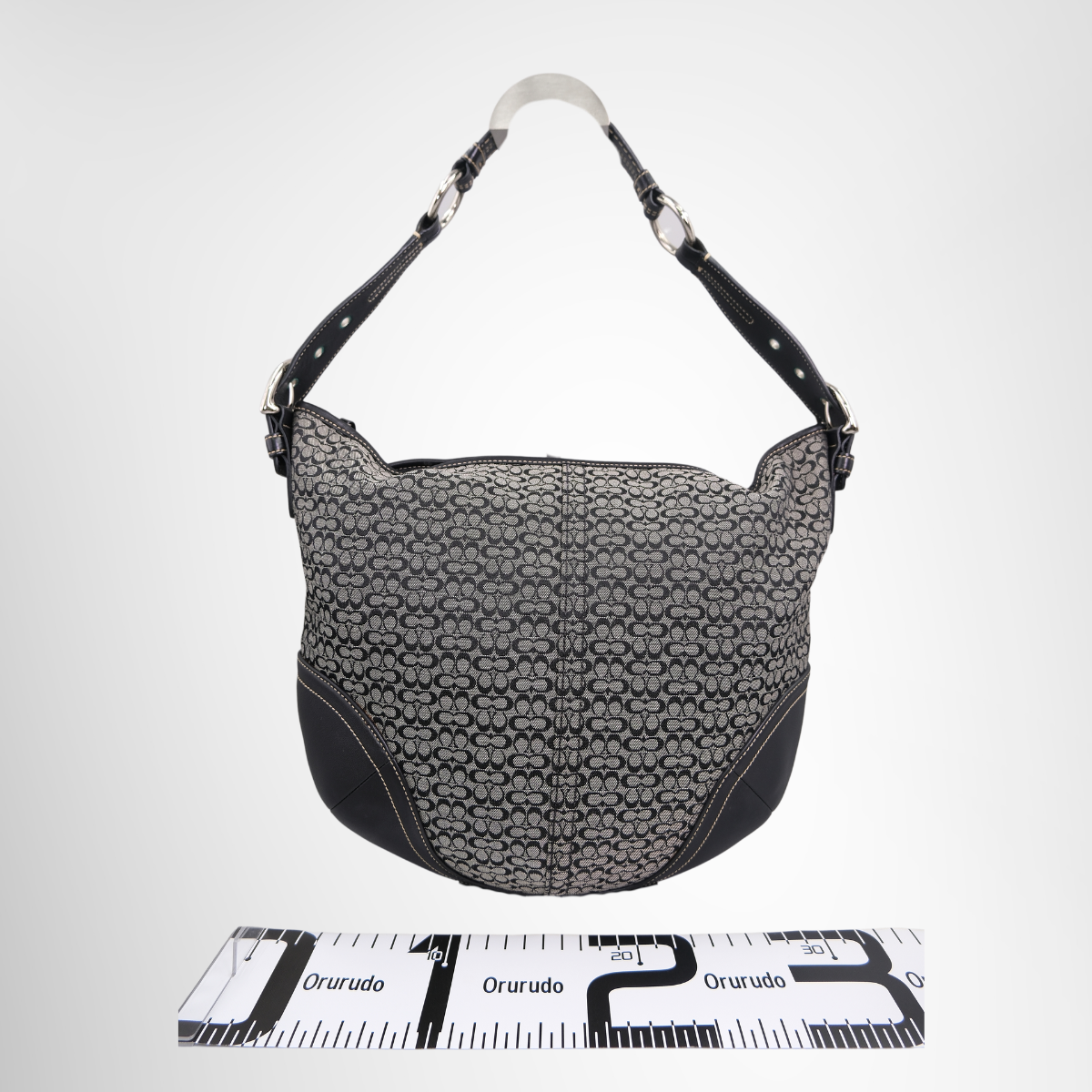 Vintage Signature Jacquard Canvas Hobo Bag