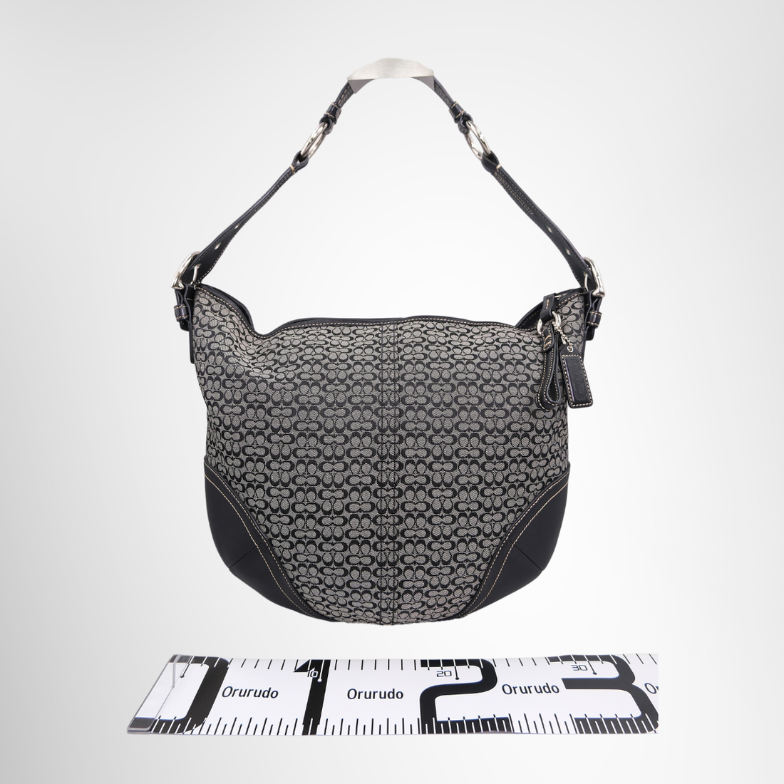 Vintage Signature Jacquard Canvas Hobo Bag