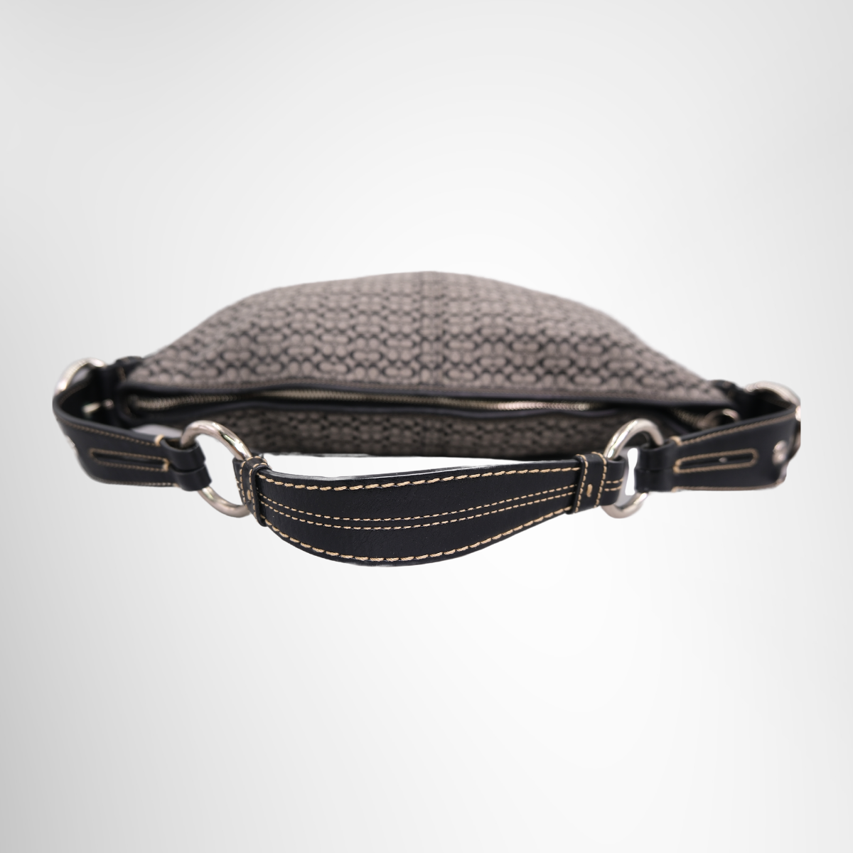 Vintage Signature Jacquard Canvas Hobo Bag