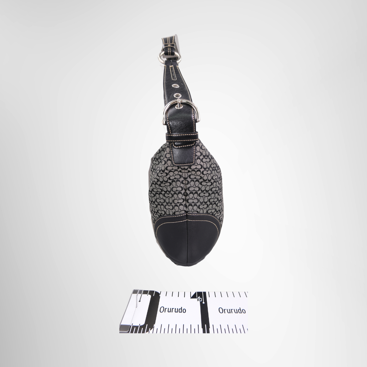 Vintage Signature Jacquard Canvas Hobo Bag