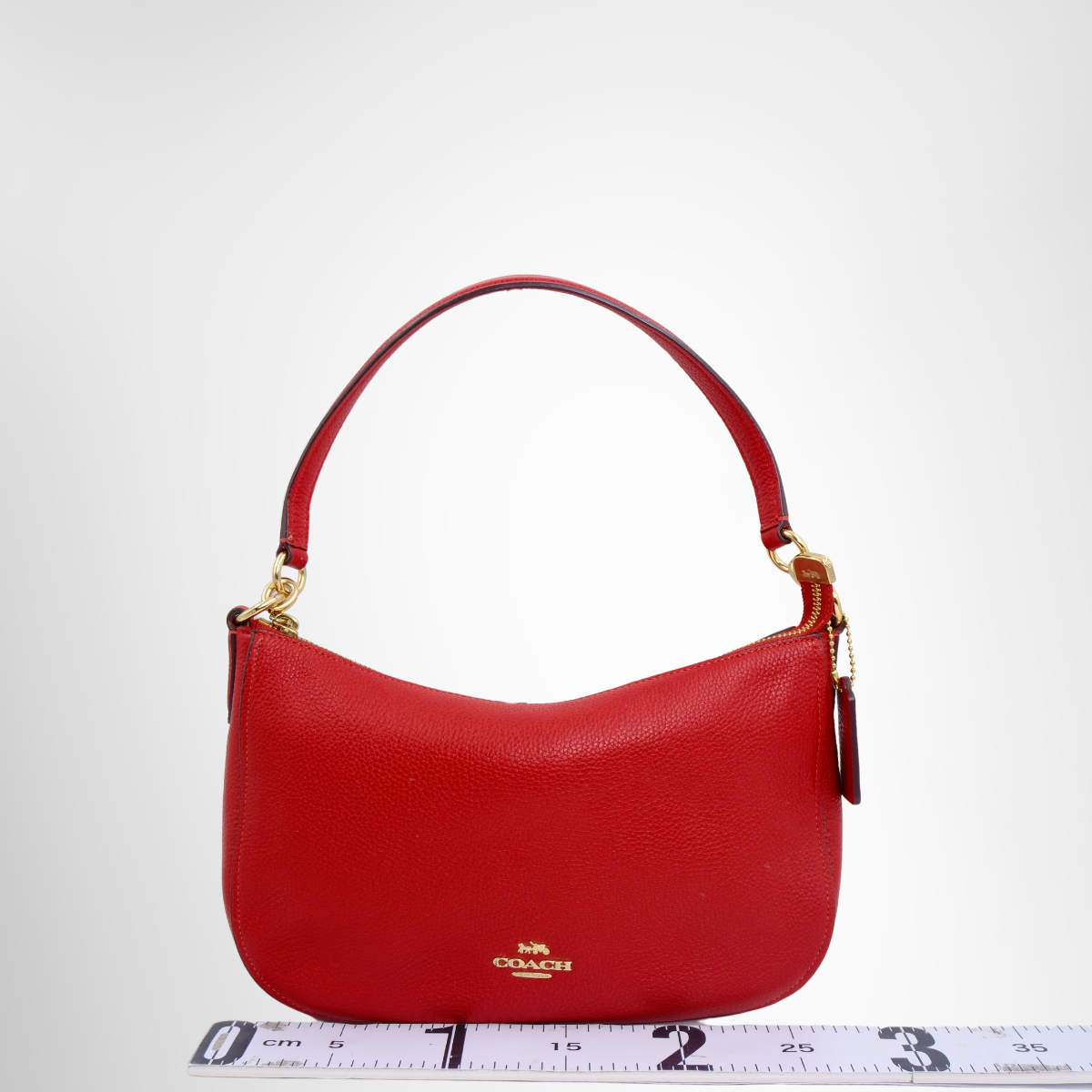 Coach Preowned Luxury Red Leather Shoulder Bag - Antonio & Co. Front View2