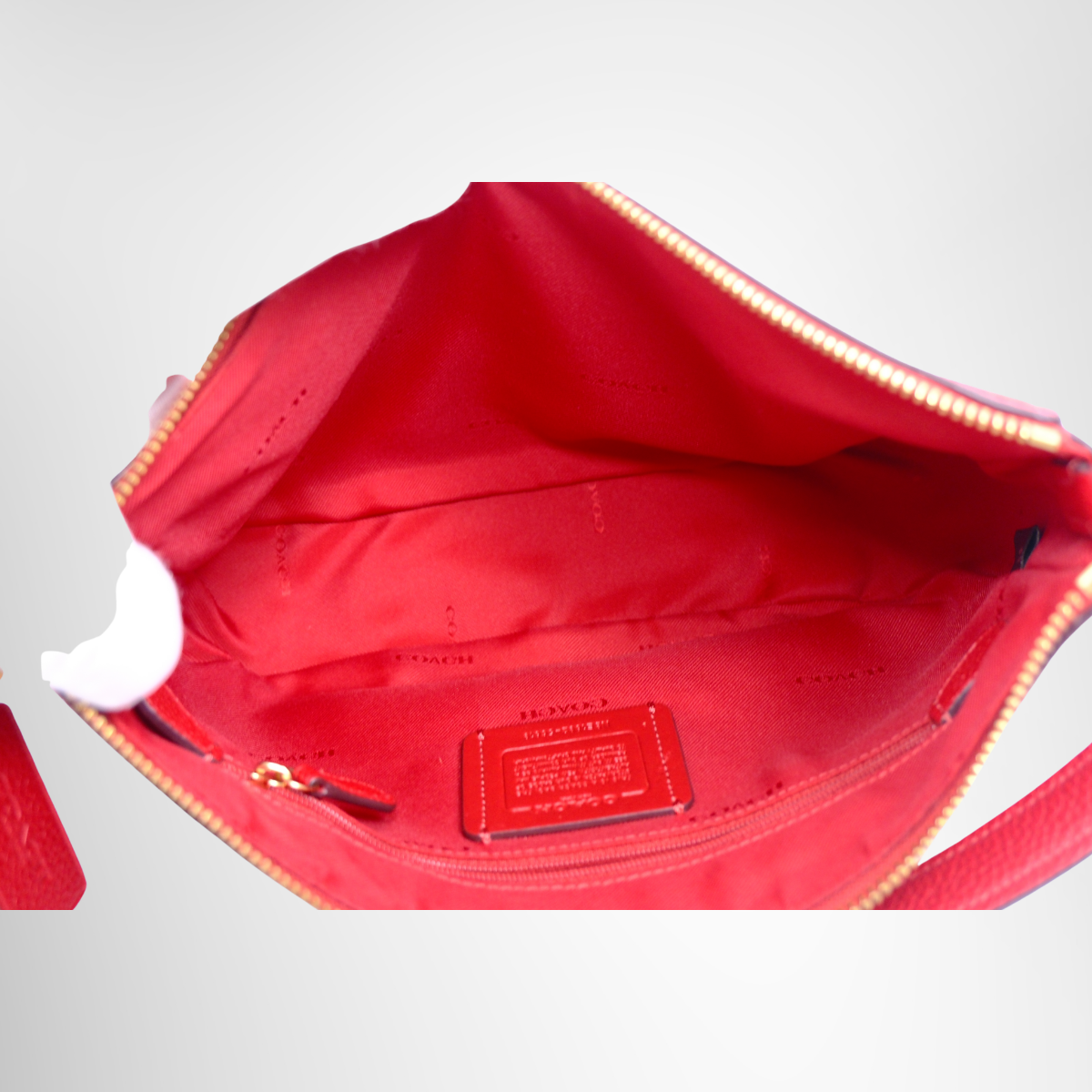 Coach Preowned Luxury Red Leather Shoulder Bag - Antonio & Co. Inside View