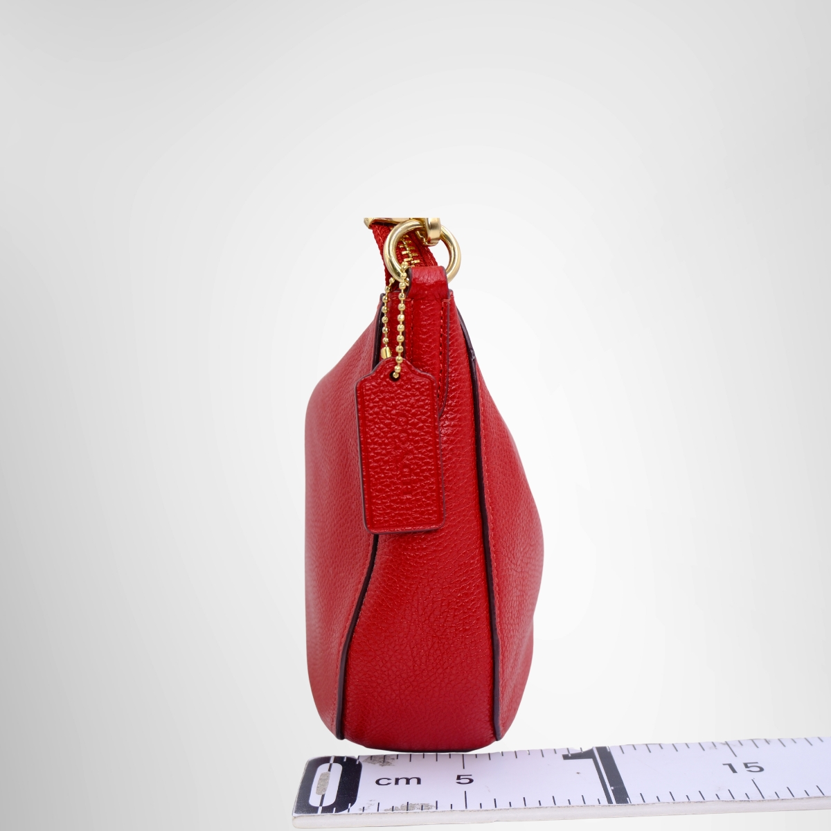 Coach Preowned Luxury Red Leather Shoulder Bag - Antonio & Co. Side View